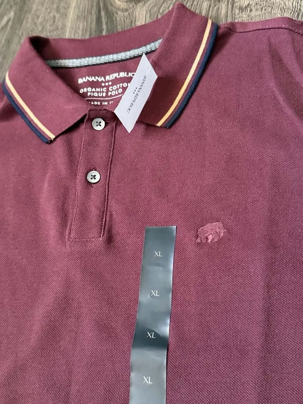 Banana Republic Organic Cotton Pique Polo Shirt in Burgundy